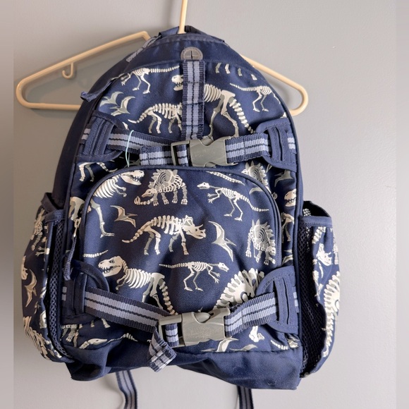 Pottery Barn Kids Mackenzie Navy Dinosaur Bones Glow-in-the-Dark Backpack Large - Picture 1 of 5